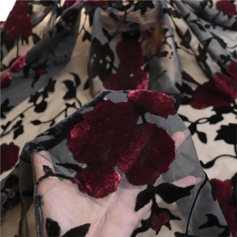 

Woven brocade viscose printed mottled and burned velvet fabric sleeping dress cheongsam