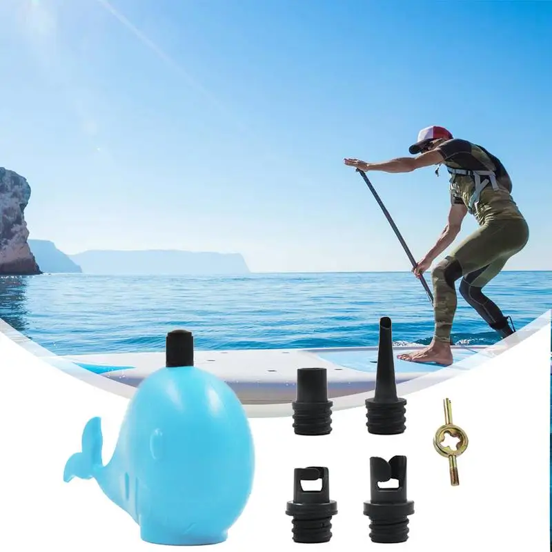 Paddle Board อะแดปเตอร์ปั๊ม Air Pump Converter 4 หัวฉีดรวมหัวสูบน้ําสําหรับ Inflatable Kayak Paddle Board