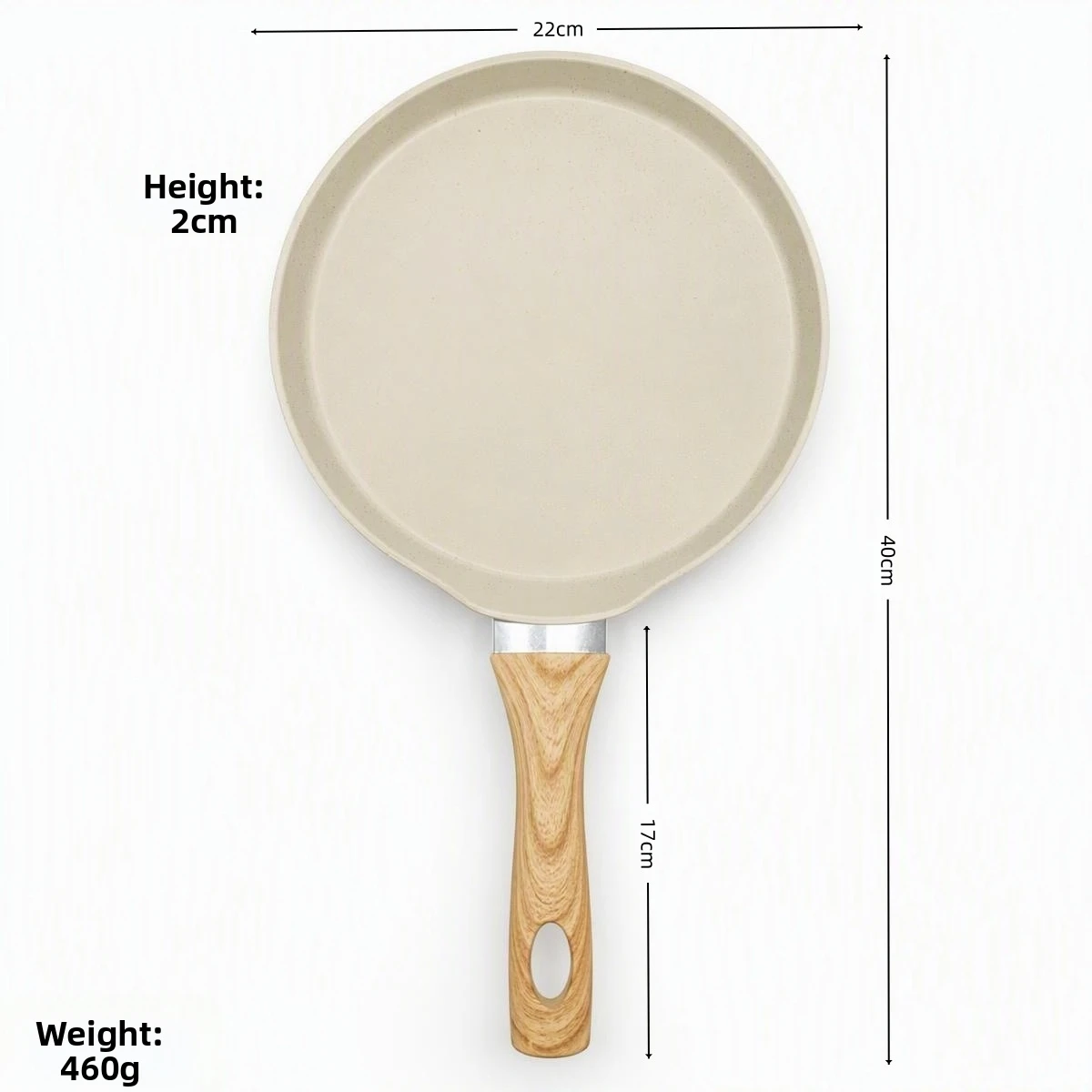 Aluminum Base Stone Coated Frying Pans with Wooden Handle Set for Crispy Pizza Golden Crust Pancakes Eggs and Other Home Cooking