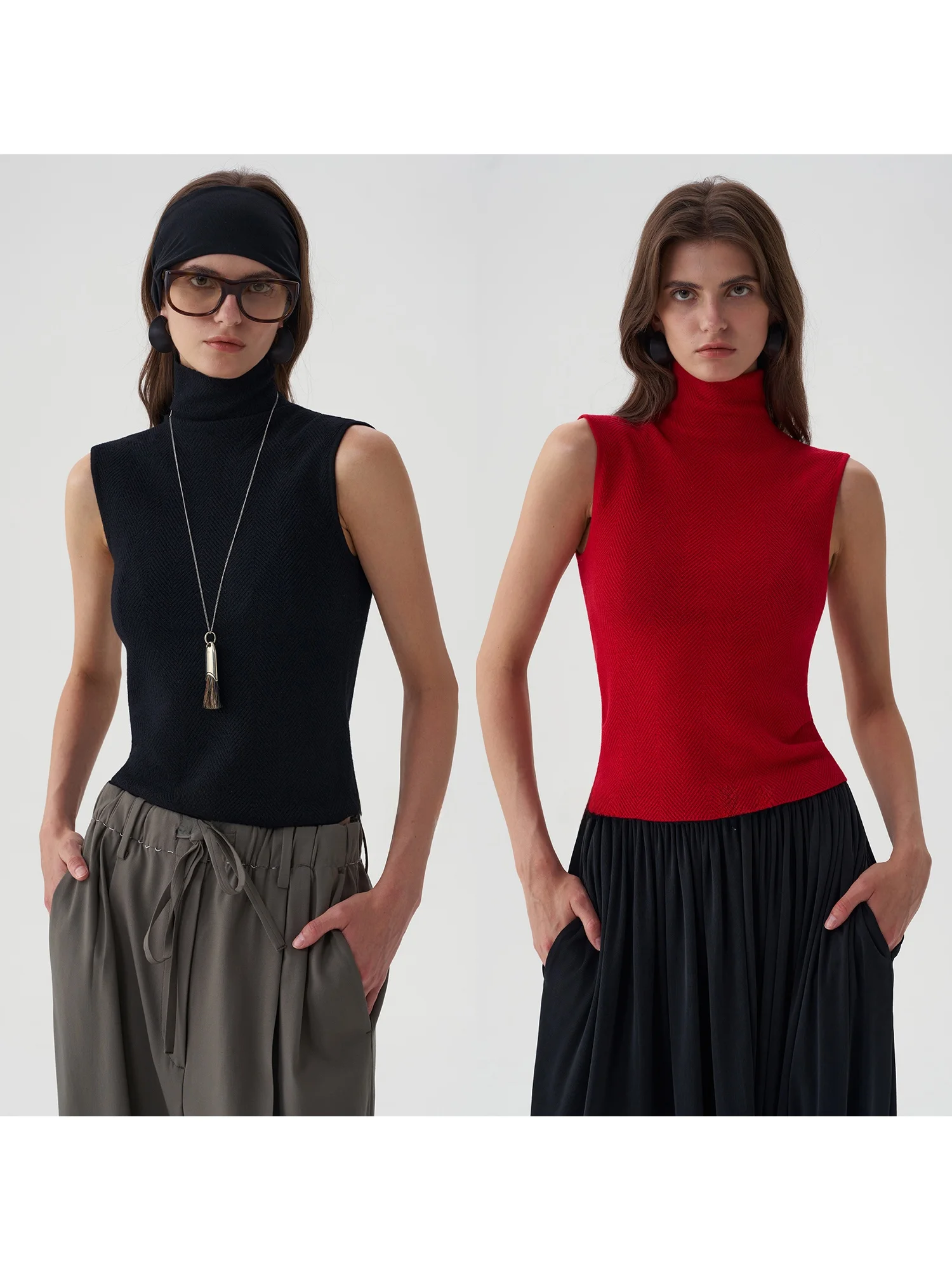 

DMON Sli Sl Knitted Royal Camere Vest Faionable Slimming Practical Wearable V-ne Wool Blend Vest for Women