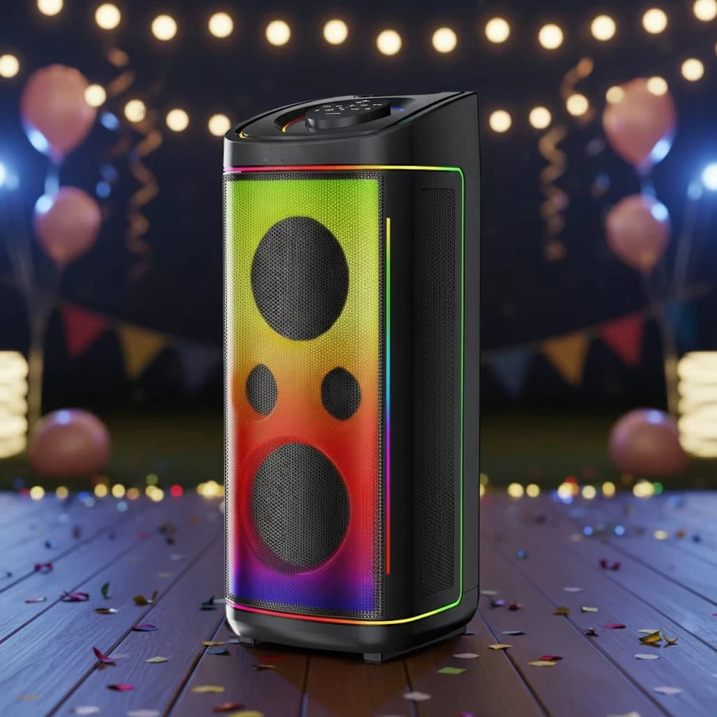 Manufacturer's 500W RGB Light Karaoke Boombox Colorful Wooden Box  for Home Use
