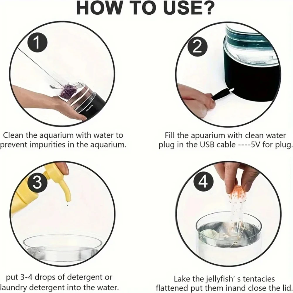 แมงกะพรุนโคมไฟเปลี่ยนสี LED 7 สี Mood Aquarium Ocean Night Light ห้องนอน Desktop Decor ของขวัญวันเกิดสําหรับเด็ก