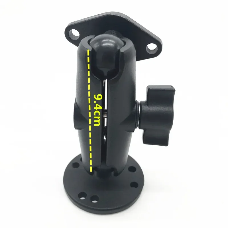 Motorcycle Round and Diamond Base Ball Mount 9.4cm Double Socket Arm with AMPS Hole Pattern for Gopro GPS