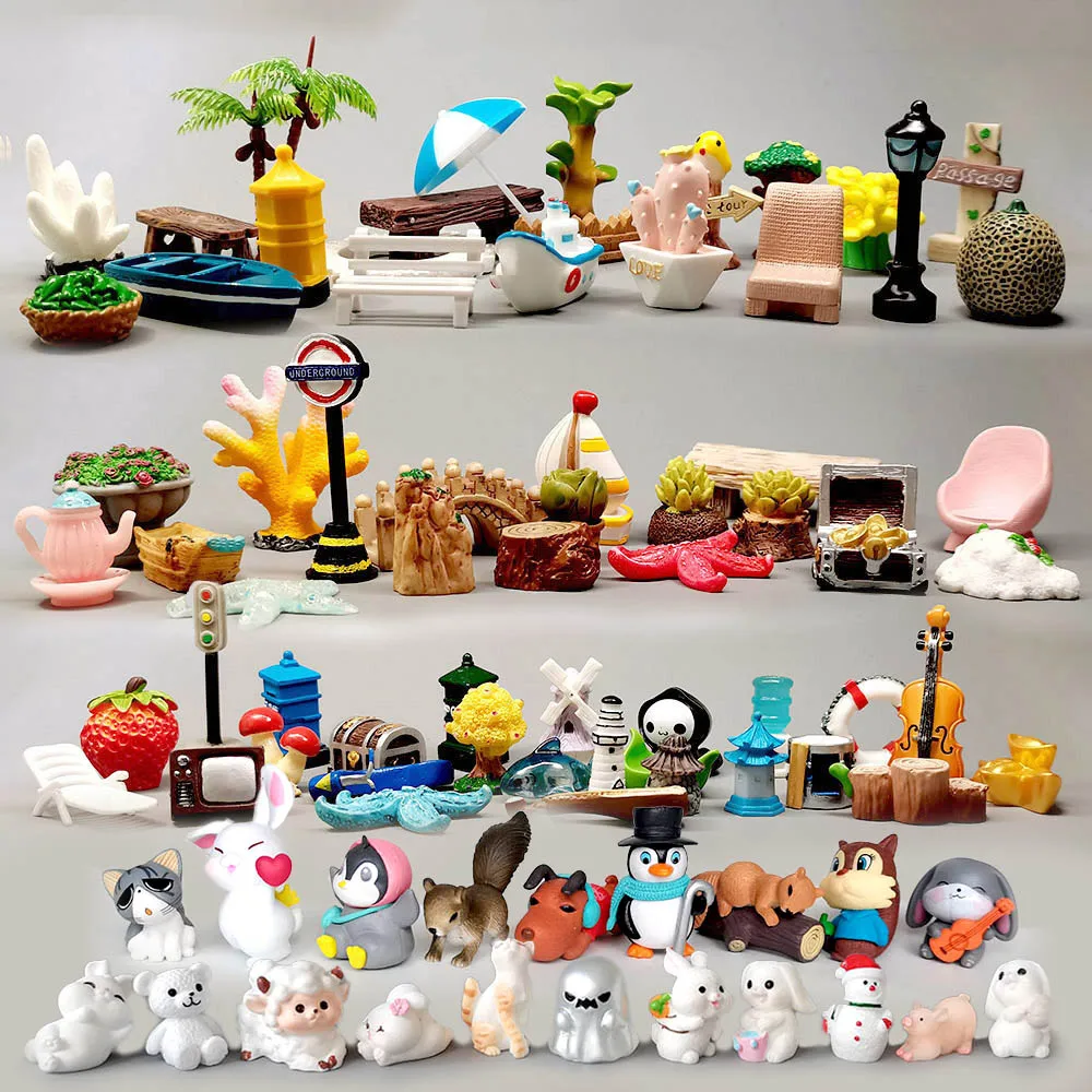 50/400/30 Wholesale Fairy Garden Accessories Sculpture Decoration Dollhouse Supply Animal Miniature House Ornament 3D Figurine