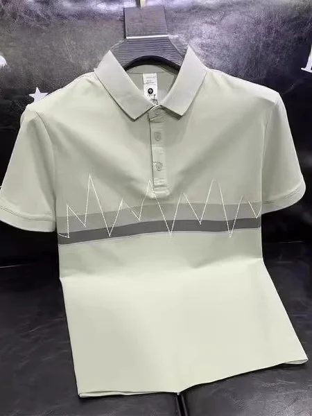 

Мужская летняя модная футболка в полоску с цветными вставками, приталенного кроя, повседневная, с коротким рукавом, стильная, с защитой от солнца