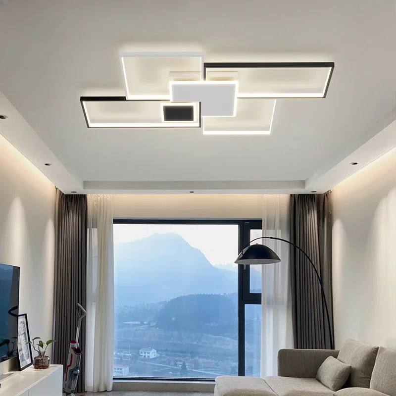 

Living room Chandelier Modern hall lamp creative personality Round square household Nordic bedroom indoor lighting