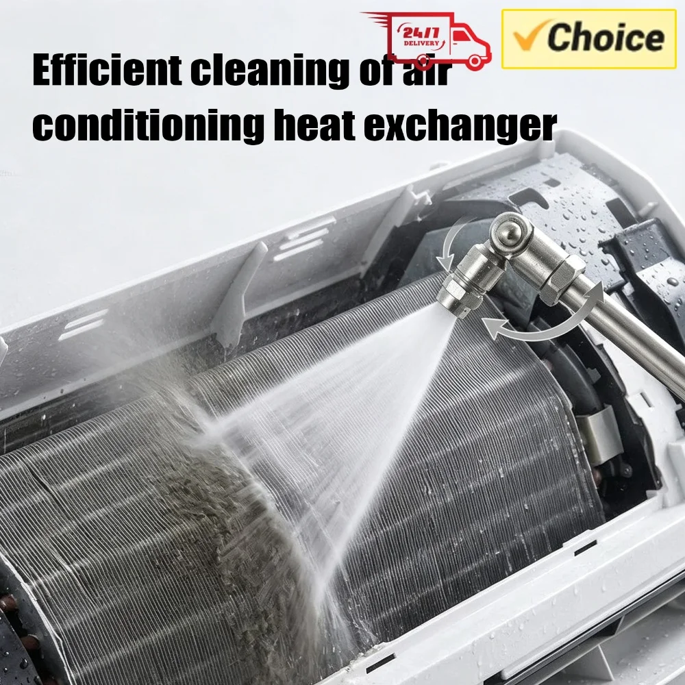 360° Swivel AC Cleaning Wand with 1/4 Quick Plug Pressures Washer Lance Extension Pole Adjustable for Car Wall Surface Cleaning