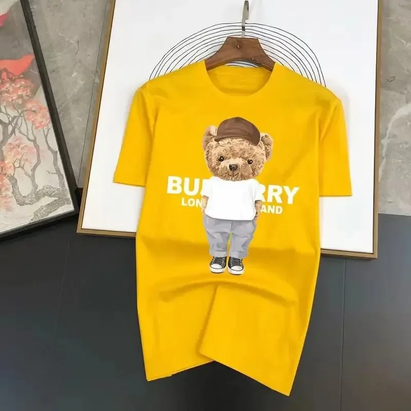 Women T Shirts Cute Catoon Little Bear Print Short Sleeve 100% Cotton Harajuku Casual Women Clothes Round Neck Tops Girl Tees