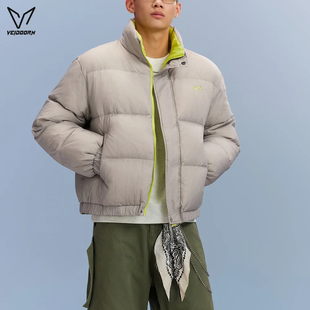 

Veidoorn Hot Selling Short Puffer Jacket for Men High Fill Power Down Coat Warm Thickened Winter Coats Casual Sporty Outdoorwear