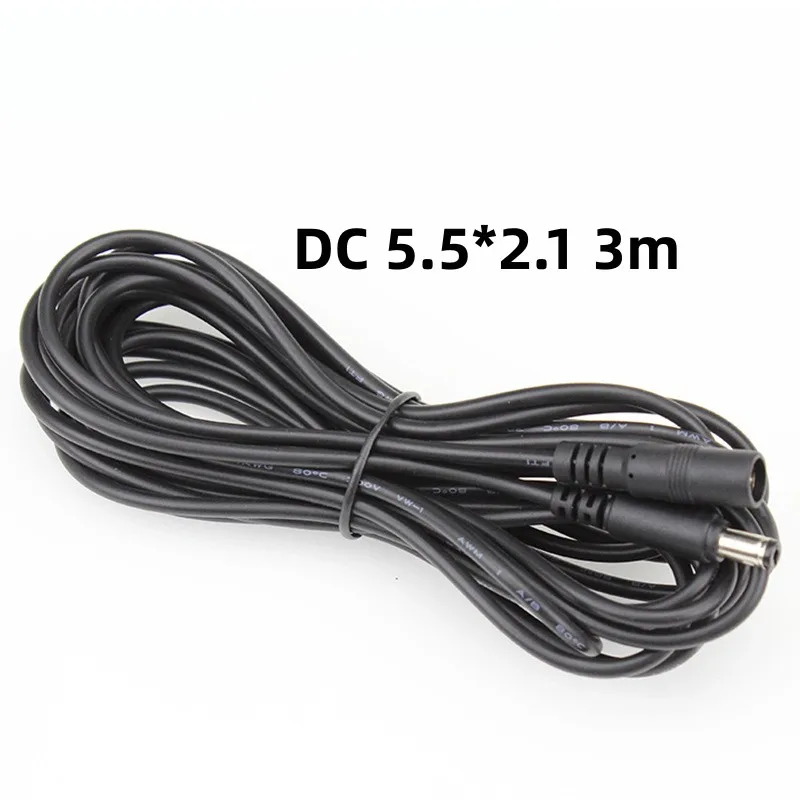 3m DC Power Cord 5.5*2.1mm 18awg Male to Female Adapter Cable Surveillance Camera Power Cord Adapter Line CCTV Camera LED C1