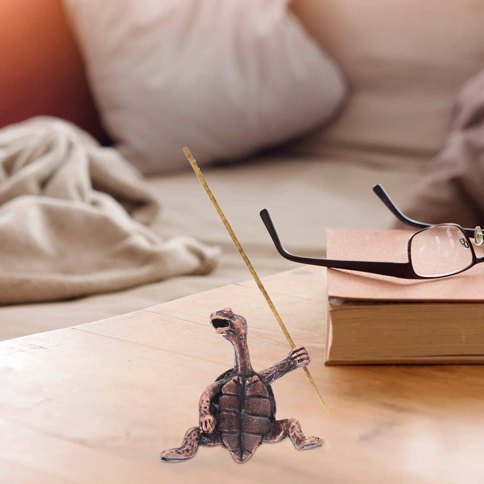 

2 Pcs Kung Fu Turtle Incense Holders Retro Copper Animals Statue Censer Burner Mini Aroma Desktop Feng Shui Home Decor Tabletop