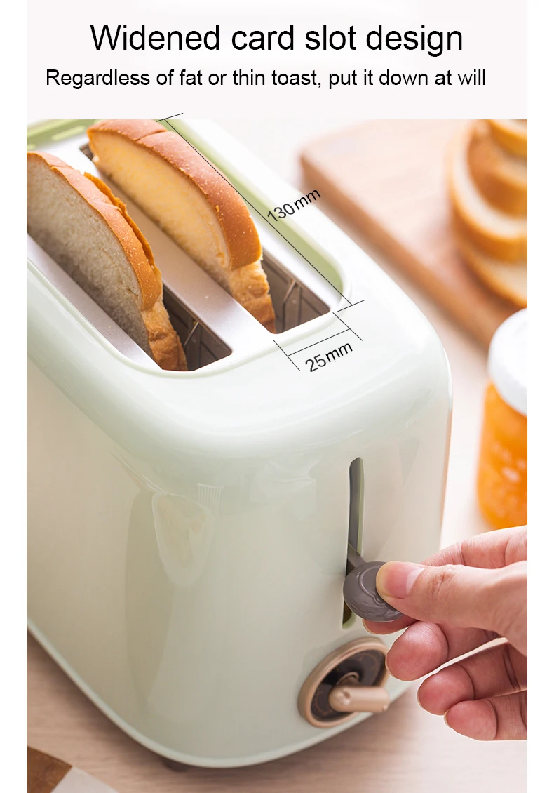 DMWD Household Toaster With 2 Slices Slot Automatic Warm Multifunctional Breakfast Bread Baking Machine 680W Toast Maker EU US