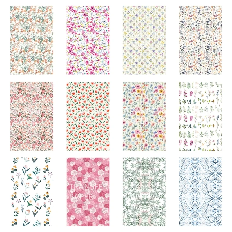 Clay Floral Transfer Stickers Clay Accessory Transfer Paper Elegant Floral Sheets for Crafting