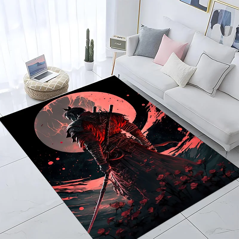 S-Samurai Spirits Hallway Carpet Non-Slip Laundry Room Mat Laundry Decor Balcony Child Living Room Toilet Living Room Rug