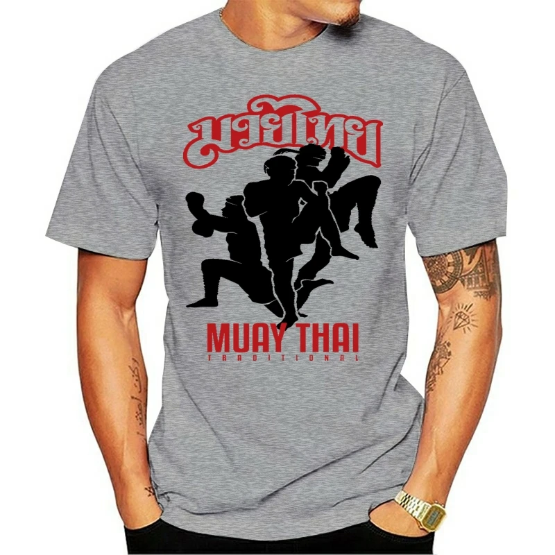 Muay Thai Tiger T Shirt Men Round Neck Men MMA Thailand Ultimate Fighting martial art Short Sleeve Design Tshirt Teenage T-shirt