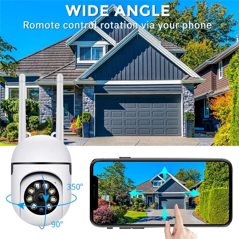 , 2.4GHz WiFi Cameras for Home Security, 1080P Dome Surveillance Cameras 360° View, 2-Way Audio image 3