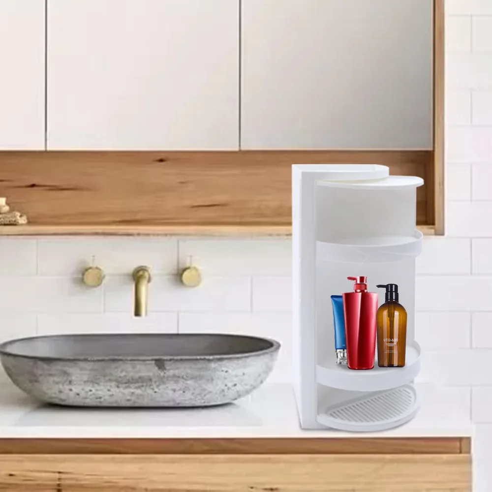 

Bymaocar 3-layer Corner Bathroom Corner Shelf 360° Rotating Triangle Rack Kitchen Storage Holder Organizer Sink High Quality