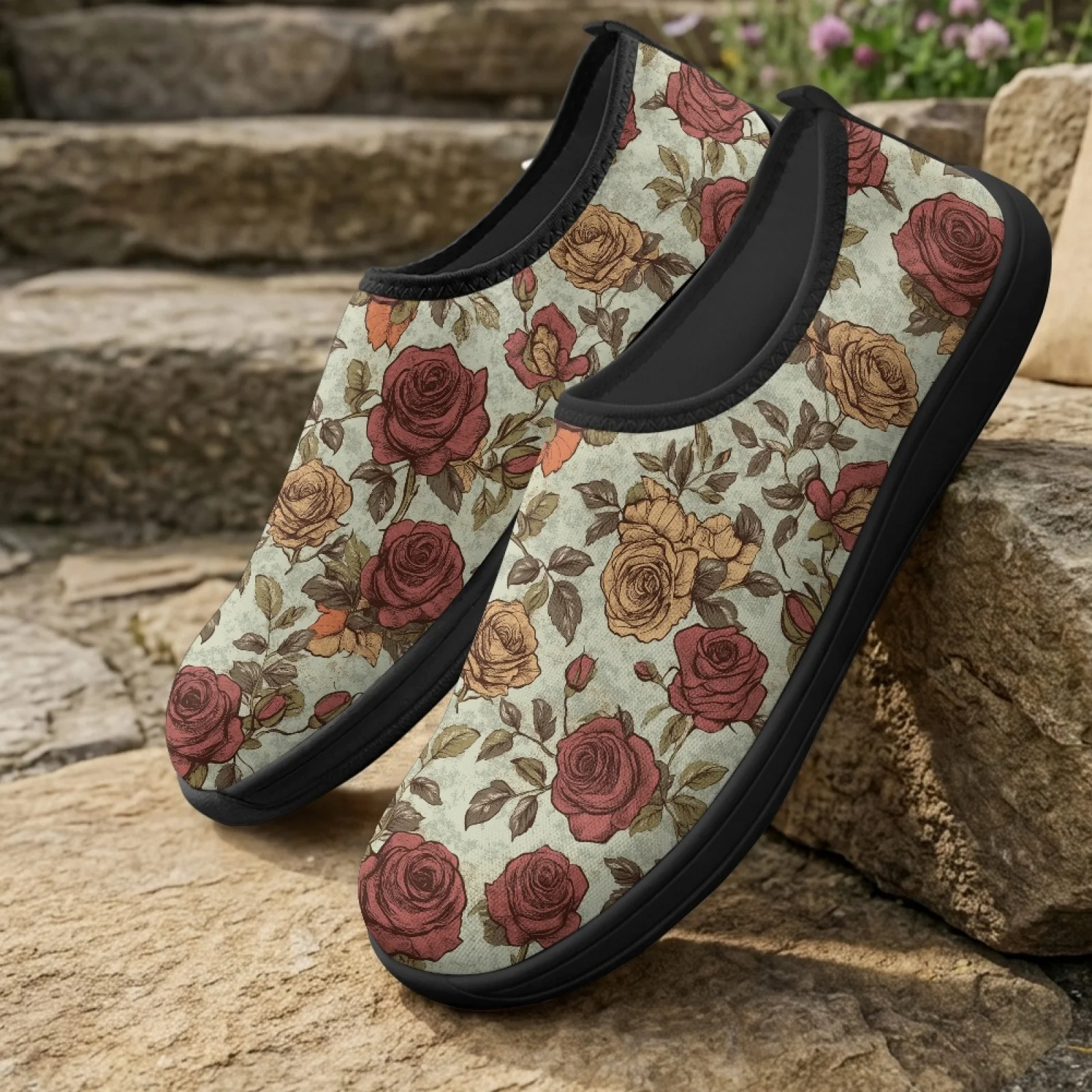 XIXIRIMIDO Wonmen Slip-on Wide-toed Shoe Nurse Shoes Men's Sneakers Casual Shoes Zapatillas de Mujer Tenis Feminino Retro Rose