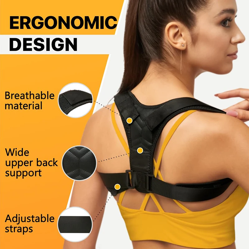 Back Brace Posture Corrector for Women and Men, Adjustable Upper Back Brace and Shoulder Back Straightener, Upper Back Corrector