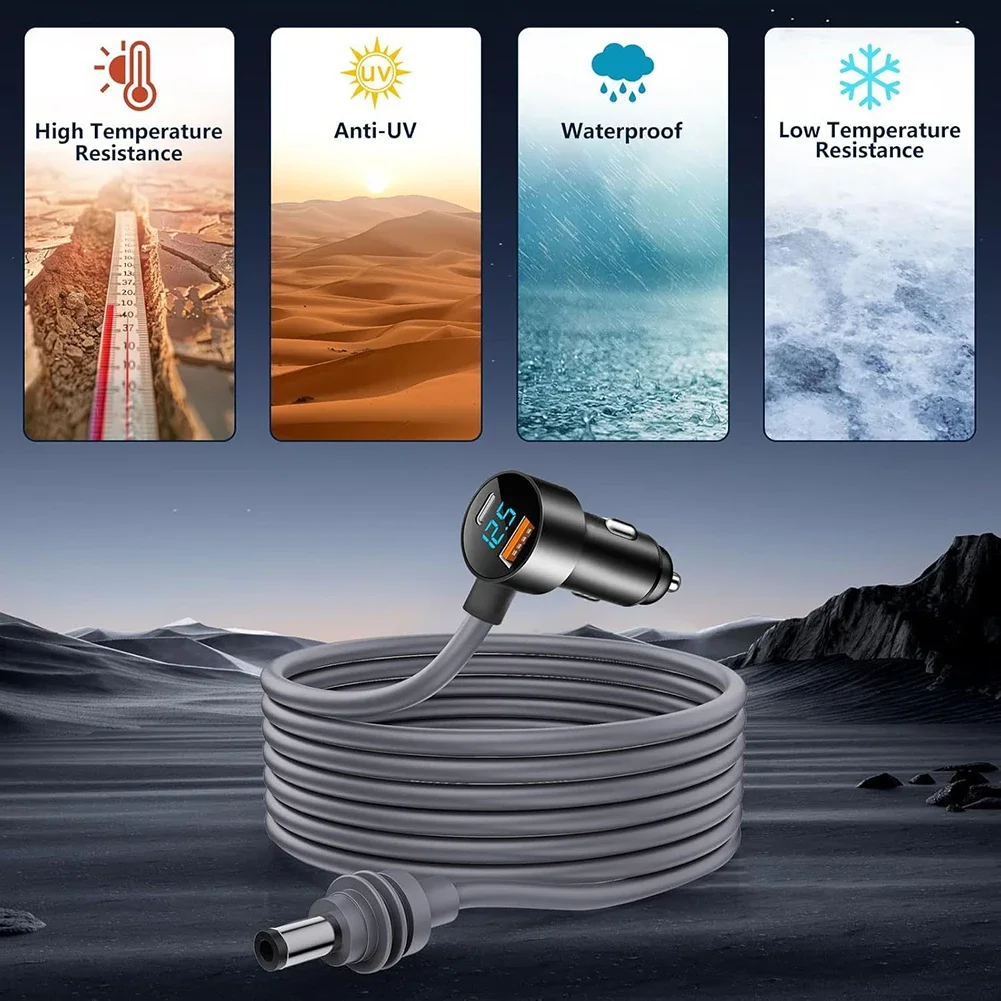 

Адаптер питания постоянного тока 12В-24В для Starlink Mini с двумя портами USB для быстрой зарядки, LED-индикатором заряда батареи и водонепроницаемым наружным кабелем