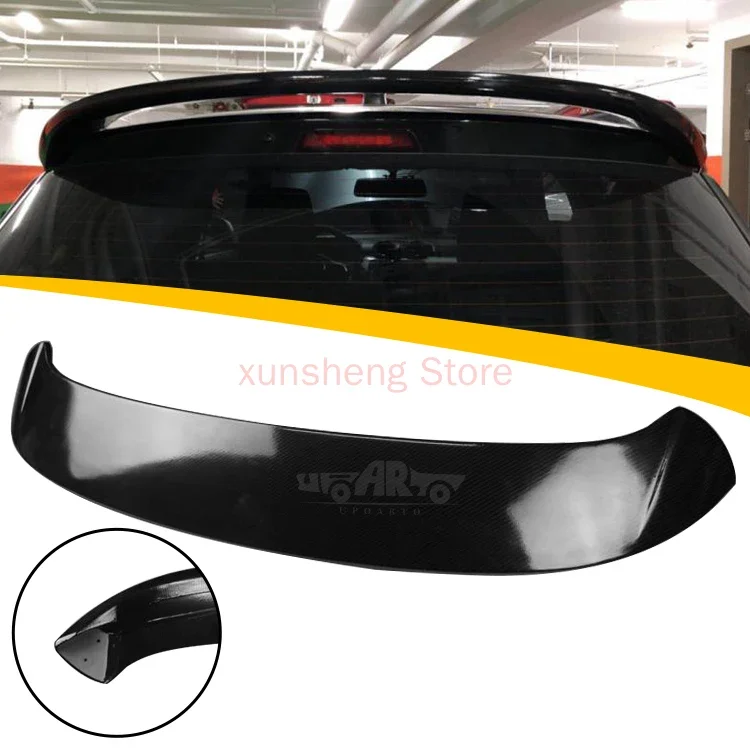 

car styling Professional Spoilers ABS Unpainted+black+fake carbon Rear Boot Wing Tailgate Roof Spoiler For Suzuki Swift 2018+