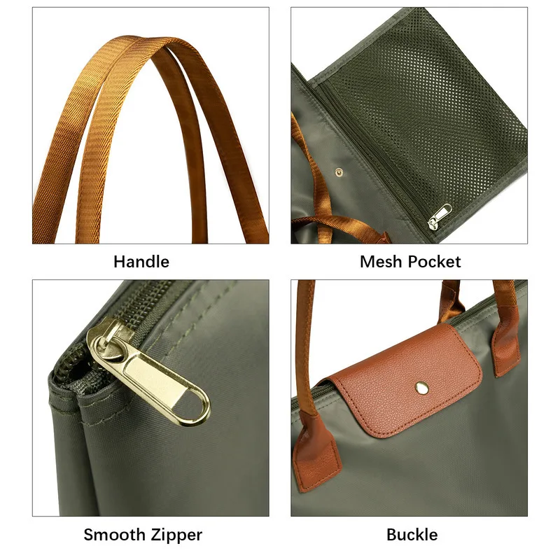 Oxford cloth foldable large capacity dumpling bag handbag shoulder bag large bag women's bag shopping bag in stock