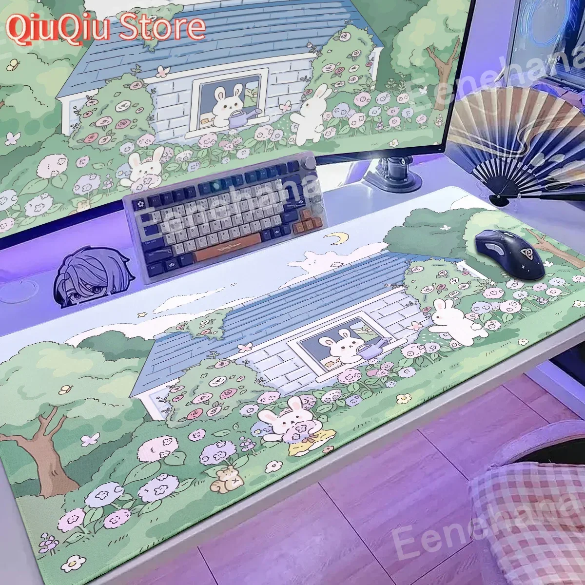 

XXL Gamer Accessories For Officer Table Mat Kawaii landscape Desk For Teen Girls For Bedroom Green Plant Large Gaming Mousepad