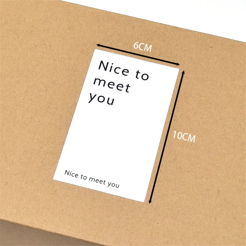 50pcs Nice To Meet You Stickers Black White Thank you Stickers For Business Package Gift box candy bag Decorative for Christmas