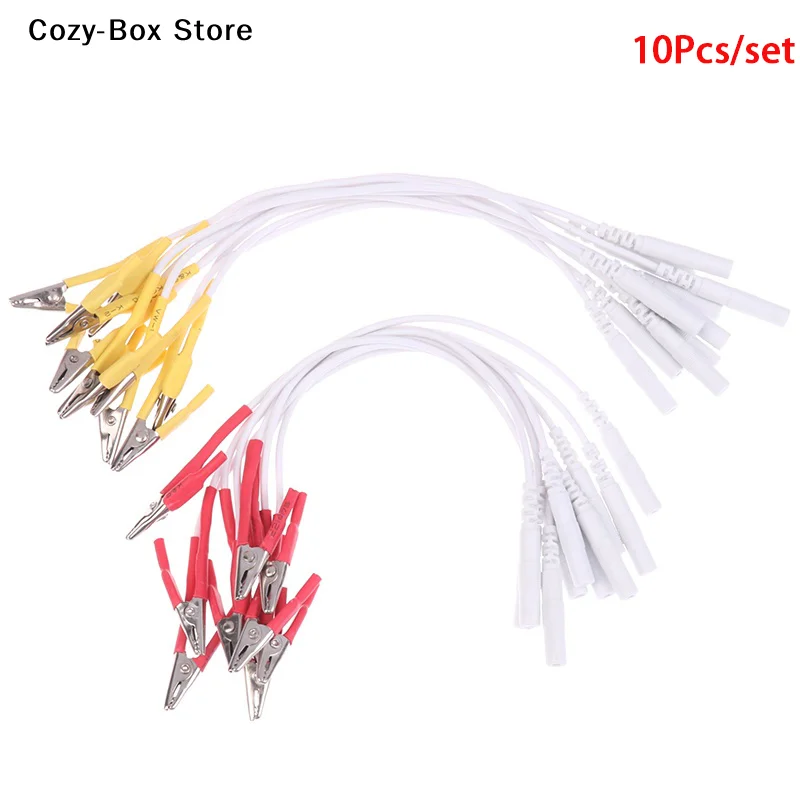[ZY]10ps Tens/Ems Tieline Alligator Clip Cable Wire Electrode Accessories For Hwato SDZ-II Acupuncture 2mm Pin Type Cables[ZY]