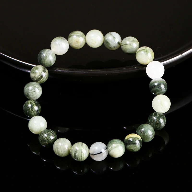 6 8 10mm Natural Stone Green Jasper Bead Bracelets Women Men Trendy Single Circle Elastic Bracelet Yoga Meditation Jewelry Gift