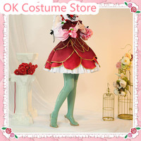 Anime! Vtuber Nijisanji OBSYDIA Rosemi Lovelock Game Suit Lovely Red Dress Uniform Cosplay Costume Halloween Party Outfit