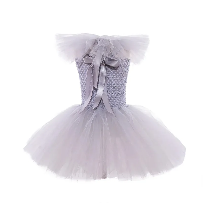 Halloween Girls Pennywise Tutu Dress Kids Cosplay Scary Gray Clown Costume Girl Carnival Party  Dress Up Clothing