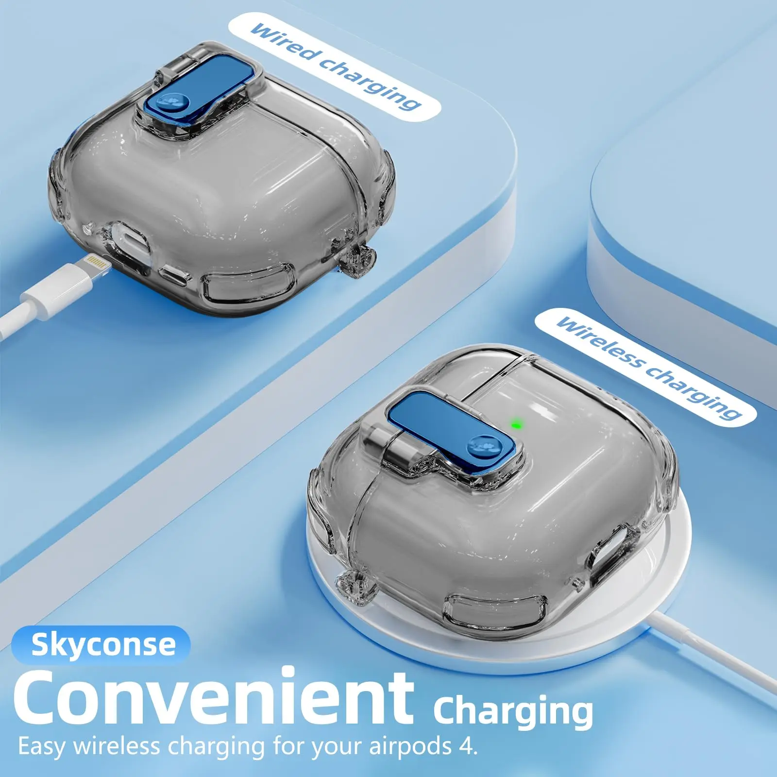 2025 airpod pro 3 Custodia magnetica con serratura di sicurezza TPU Protezione per cuffie Custodia trasparente per donna carina per airpod pro 4 2 3 Custodia