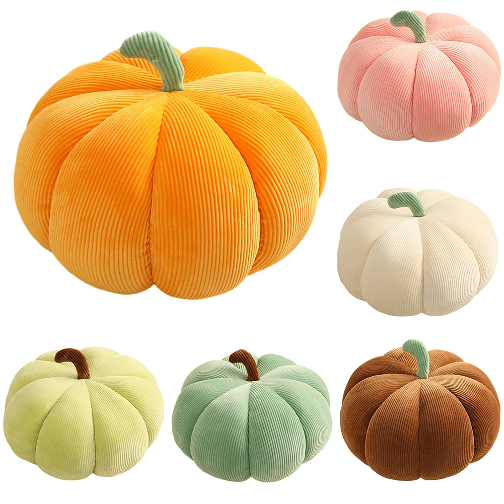 20/28/35cm Fluffy Pumpkin Plush Pillow Creative Special-shaped Sofa Cushion Halloween Decoration for Car Bedroom Sofa Couch