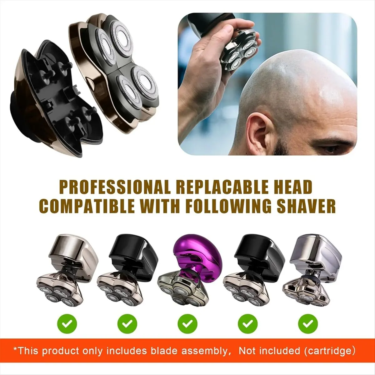 A75K 2Pack Professional Replacement Head for Skulls Pitbulls Shaver Gold PRO, Silver PRO,