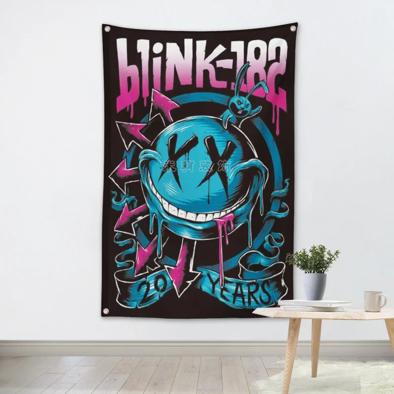 Blink182 Rock Band Poster Hanging Painting Wall Sticker 56X36 Inches Cloth Banner Music Banquet Home Decor