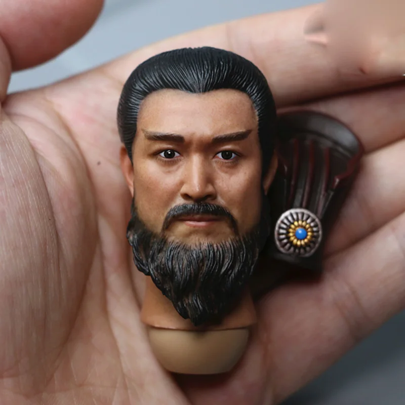 

Ancient 1/6 Scale Sun Quan Head Sculpt The Three Kingdoms Head Model with Magnet Head Crown Toys