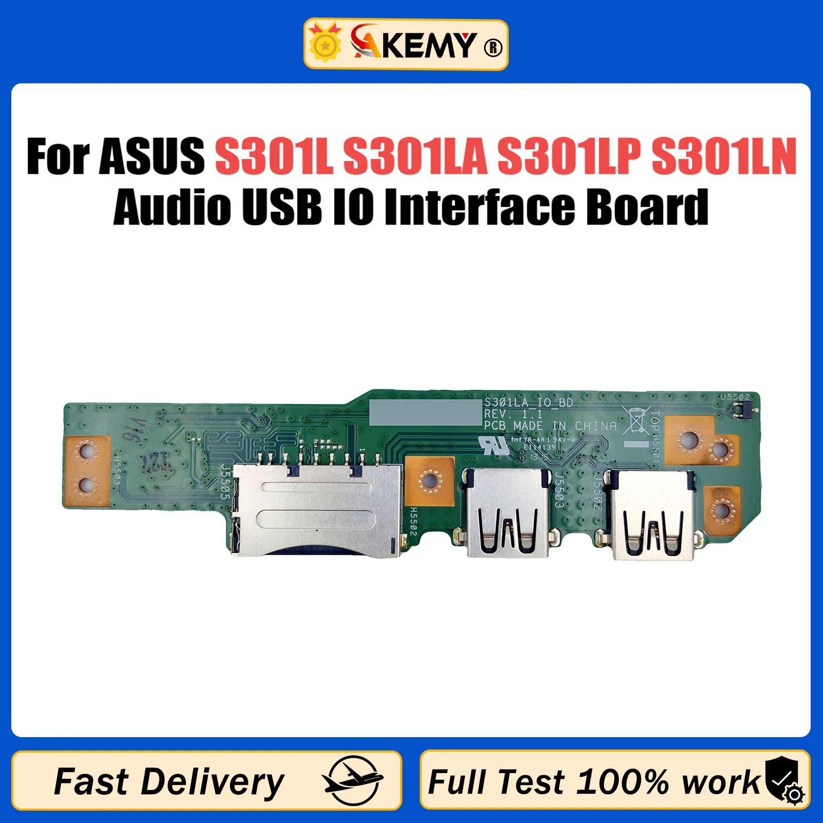 Original For ASUS S301L S301LA S301LP S301LN Laptop Audio usb IO board Interface board S301LA IO BOARD