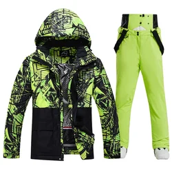 Winter Snowboard Thermal Jackets And Pants Men Brands Outdoor Waterproof Ski Suit Windproof Mountain Snow Wear for Husband