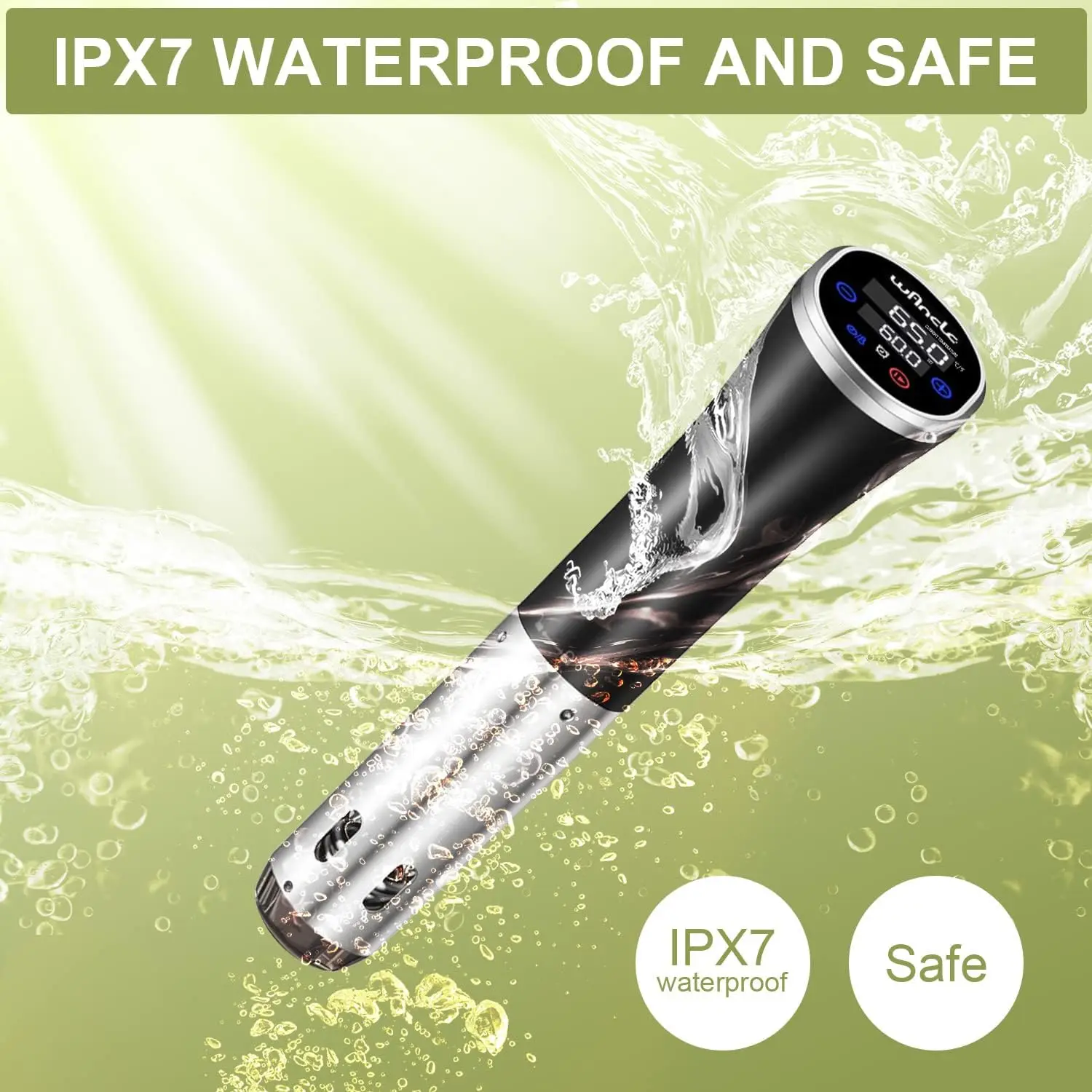 Sous Vide، Sous Vide Cooker 1100W IPX7 مقاوم للماء مع وظيفة الحجز، سهل التخزين