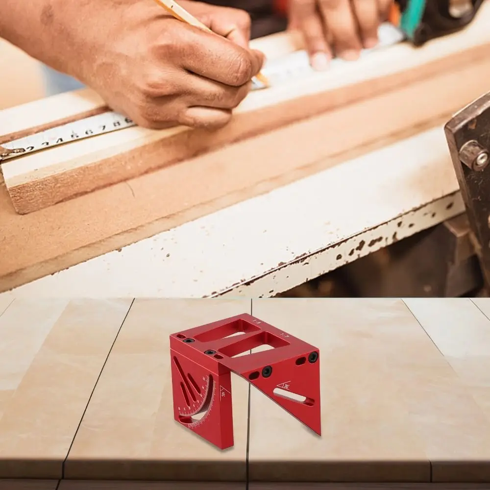 

Aluminum Alloy Multi Angle Measuring Ruler 30/45/60/90 Degree Measurement Ruler Square Dovetail Jig Multifunctional
