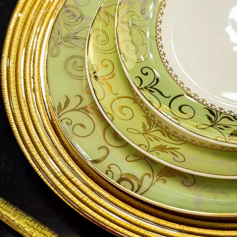 Jingdezhen Bone China Dinnerware Set Home Use Luxury European-Style Dinnerware High-End Bowls Plates Moving Into A New Home