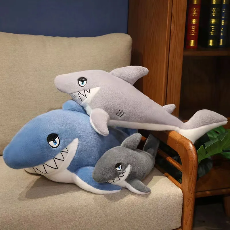 Anime Shark Plush Toy Soft Cute Stuffed Animal 45cm 60cm Size Options Perfect Gift for Christmas Thanksgiving