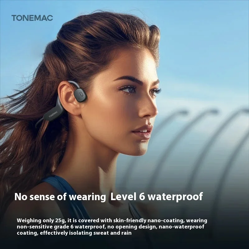 TONEMAC K2 Wireless Earphones Waterproof Shock-absorbing Lightweight Sports Earphones Custom Bone Conduction Bluetooth Headphone