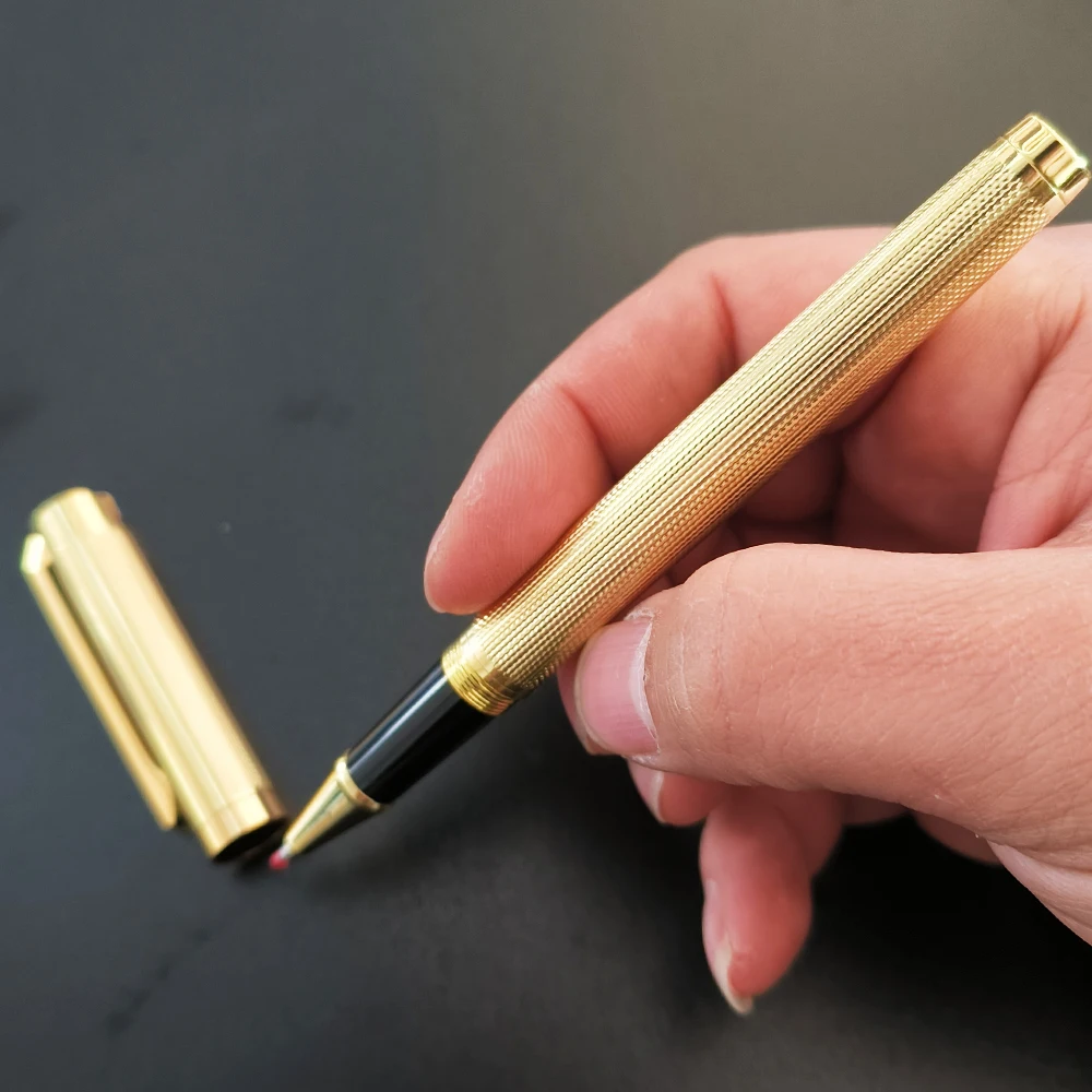 Luxury Gold Silver Plating Metal Ball-point Pen Office School Stationary Business Signature Ballpoint Pens Hotel Gift