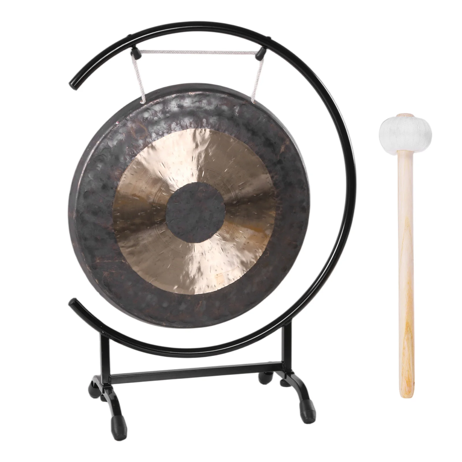 

18in Chinese Gongs on The Seaside C-Stand Gong Percussion Instrument with Mallet for Therapy Yoga and Long Sustain