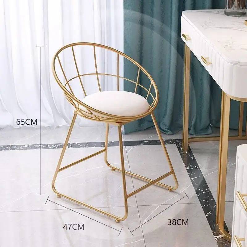 Modern simple dressing table stool girly heart bedroom backrest princess bow nail art makeup chair