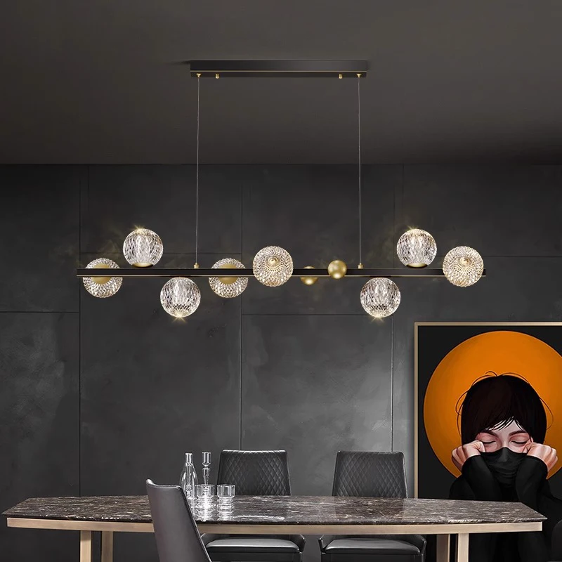 Plafonnier LED suspendu au design moderne, éclairage d'intérieur, luminaire décoratif de plafond, idéal pour un salon ou une salle à manger