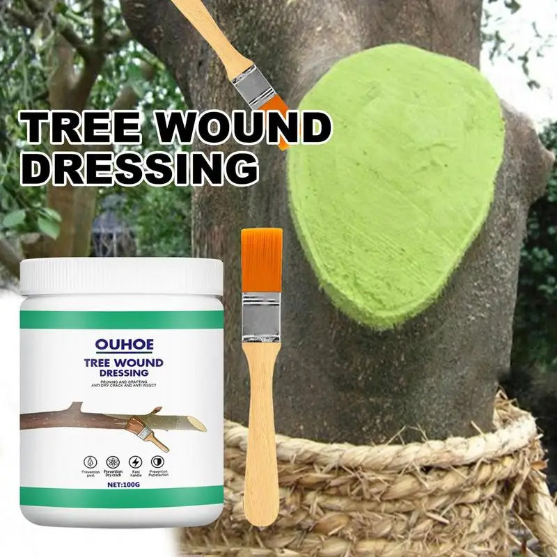 Pasta de corte de bonsái para heridas de árbol, 1 piezas, 118g, agente compuesto de poda, sellador con cepillo, Dashu, agente curativo de heridas, untar plantas