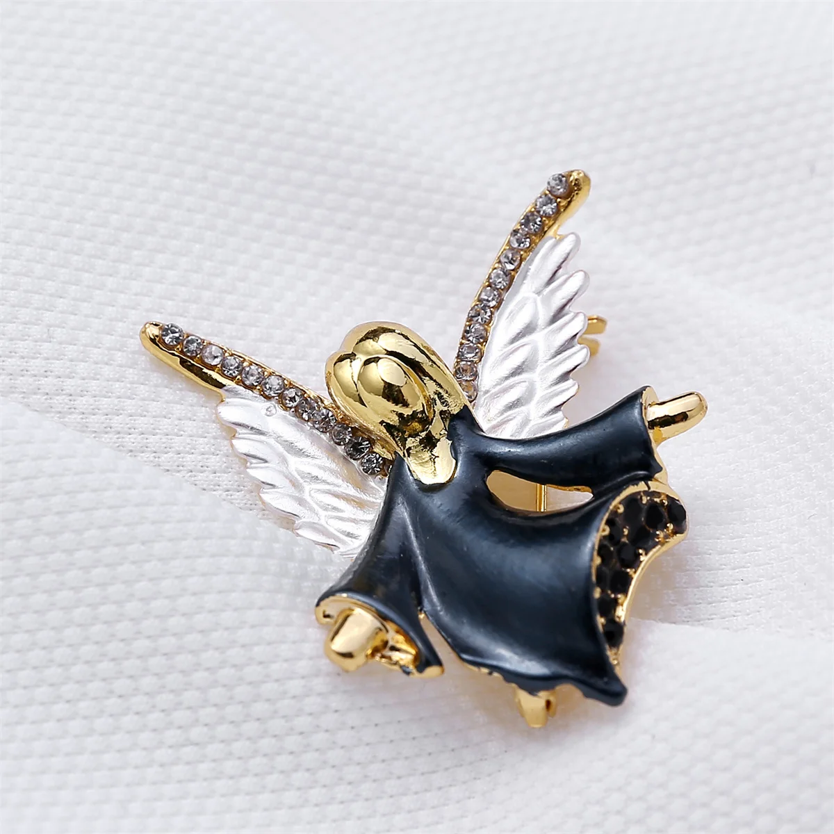 Rinhoo Musik Engel Fee Broschen für Frauen Vintage weiße Engels flügel Weihnachts figur Emaille Pins Neujahr Geschenke Weihnachts schmuck – Detail 14